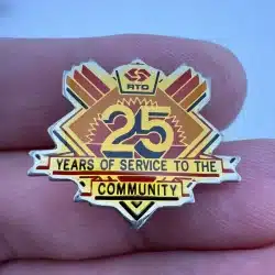 RTD Southern California Rapid Transit District 25 Year Anniversary Pin