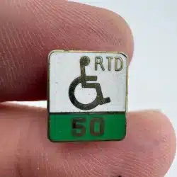 Vintage SCRTD Wheelchair Handicap Green 50 Lapel Pin