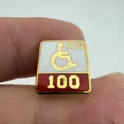 Vintage SCRTD Wheelchair Handicap Red 100 Lapel Pin