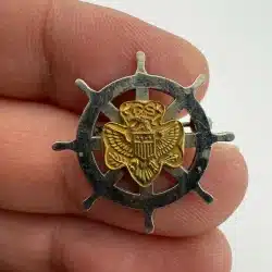Vintage Girl Scout Mariner Membership Pin - Ship Captain's Wheel - *scuff marks*