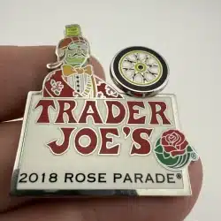 Alternative view of 2018 Trader Joe's Rose Parade Lapel Pin - Wheel Spins - Spinner