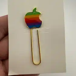 Vintage Apple Computer Rainbow Logo Paperclip Bookmark
