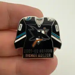 NHL SAN JOSE SHARKS 2001-2002 SEASON TICKET HOLDER JERSEY PIN - Peter David