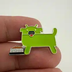 Android Green Dog Lapel Hat Pin