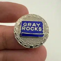 Vintage Gray Rocks Ski Area Silver Tone Pin - Quebec, Canada Lost Area