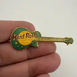VINTAGE HARD ROCK CAFE GREEN GUITAR PIN - No City, Gift Creations Taiwan Mesh