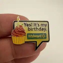 Walmart Yes! It's My Birthday Lapel Hat Pin *yellowing*