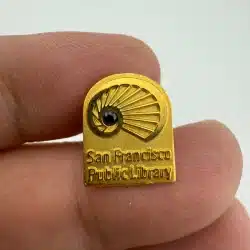 SFPL San Francisco Public Library Pin - 1/10 10KT GF with Stone - RARE HTF