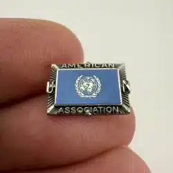 UN UNITED NATIONS American Association Lapel Pin - cTo - Sterling - RARE HTF