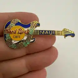 Hard Rock Cafe Maui Guitar Lei Flower Pin Brooch