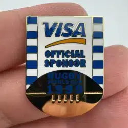 1999 Rugby World Cup VISA Official Sponsor Lapel Hat Pin