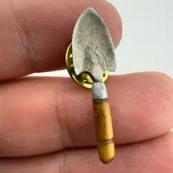 Miniature Hand Gardening Shovel Lapel Hat Pin *size in photos - small*