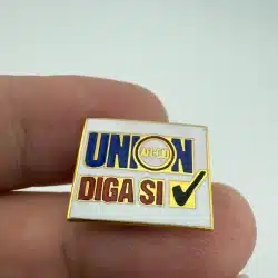 AFL-CIO Union Diga Si Vote Yes Checkbox Lapel Hat Pin - Rare