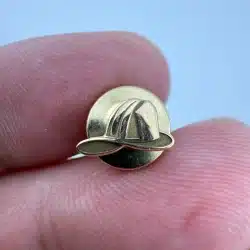Firefighter Helmet Tie Tack Pin - 10K - Possible GF - *tiny item* - read desc
