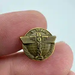 Boeing 5 Years Employee Service Award Tie Tack Pin - 1/10 10K GF