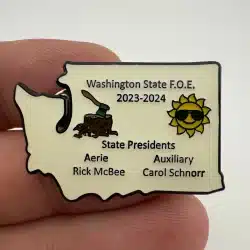 Washington State FOE F.O.E. Eagles State Presidents 2023-2024 Pin *light yellow*