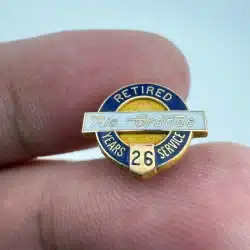 Rio Grande Railroad Retired 26 Years Service 1/10 10K Gold Tie Tack Pin - cTo