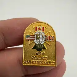 IOF The Independent Order Of Foresters 40th Court Anniversary Lapel Pin - 1953