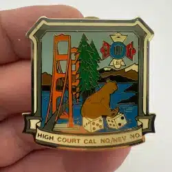 IOF Independent Order of Foresters California Nevada North Bear Bridge Dice Pin