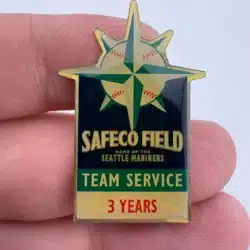 Seattle Mariners Safeco Field Employee Team Service Baseball Pin 3 Years - Rare
