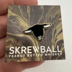 SKREWBALL Peanut Butter Whiskey Black Sheep Lapel Pin On Card