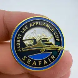 Albert Lee Appliance Cup Seafair Pin with Hydroplane Racing and Water Splashing