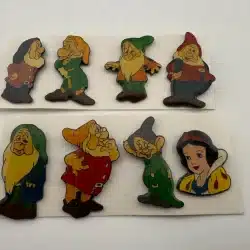 Vintage Snow White and the 7 Dwarfs 8-Piece Pin Set