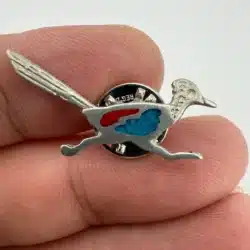 Roadrunner Pin with Inlay - Silver Toned