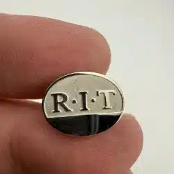 RIT Rochester Institute of Technology Silver Tone Pin - *marks*