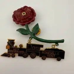 Sacramento Area Lions 4C5 District Rose and Train Pin - 60th anniversary