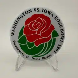 1991 University Of Washington vs. Iowa Rose Bowl Parade Pinback Button - 2.25"