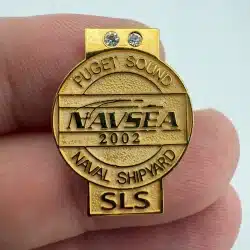 2002 Puget Sound Naval Shipyard SLS Screwback Pin - 2 Rhinestones - Bremerton WA