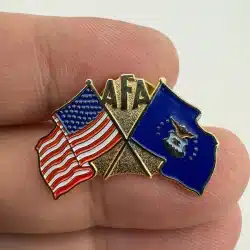 United States Flag + Air Force Flag AFA Pin