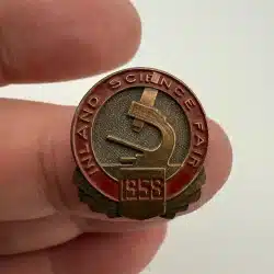 1958 Inland Science Fair Pin with Microscope