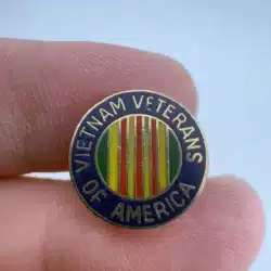 Vietnam Veterans Of America Lapel Hat Pin - Dark Blue Circle Border Version