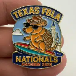 FBLA Future Business Leaders Of America Texas 2025 Pin - Armadillo Surfing