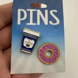 We Are Happy To Serve You Coffee Cup Pin + Donut Pin
