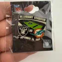 Las Vegas Oakland Raiders vs Miami Dolphins Official NFL Gameday Pin 9/26/2021