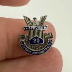 United States Veteran's Administration 20 Year Service Pin - Simon / Sterling