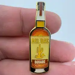 Whiskey Del Bac Dorado Single Malt Lapel Hat Pin - Promotional Dual Clasp Pin