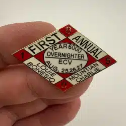 ECV E Clampus Vitus First Annual Overnighter Mountain Charlie 1850 Screwback Pin