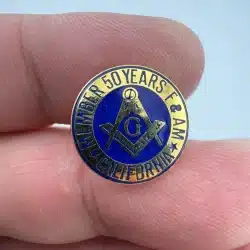 California Masonic F&AM 50 Year Member Tie Tack Pin