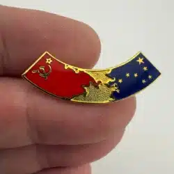 Vintage 1988 USSR and Alaskan Flag Map Pin Brooch by WMSpear - Pre-Dissolution