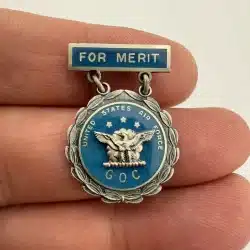 United States Air Force GOC Ground Observer Corps For Merit Pin Brooch