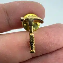 Hammer Lapel Hat Pin - Gold Tone