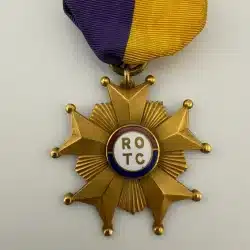 ROTC Medal Badge - QM Quarter Master - Gold Filled - William Schridde Co Chicago