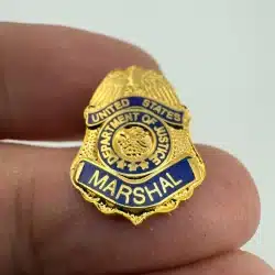 United States DOJ Department Of Justice Marshal Mini Badge Replica Tie Tack Pin