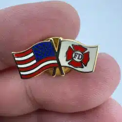 American Flag Crossed With Fire Department Flag *marks*