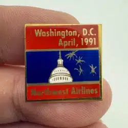 Northwest Airlines Washington, D.C. April, 1991 Pin with Capitol and Fireworks
