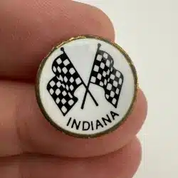 Indiana Racing Pin with Crossed Checkered Flags